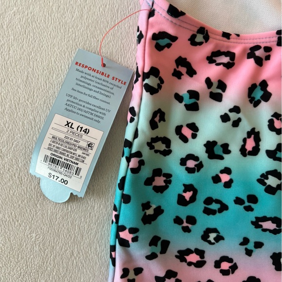Cat & Jack Swim Magical Animal Ombre Bow Back Tankini Set Girls XL - Picture 11 of 12